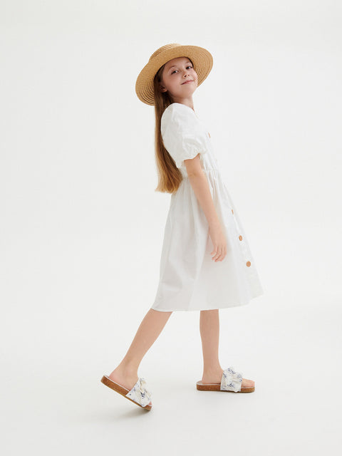 Reserved Girl's White Dress With Puff Sleeves | Reserved In Lebanon