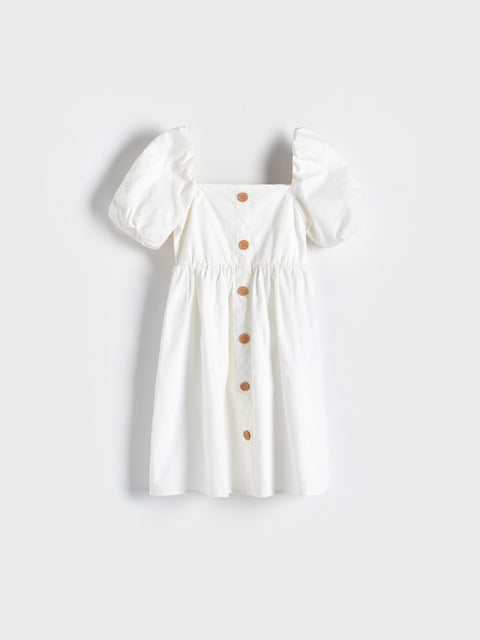 Reserved Girl's White Dress With Puff Sleeves | Reserved In Lebanon