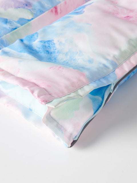Colorful watercolor pattern on a white background