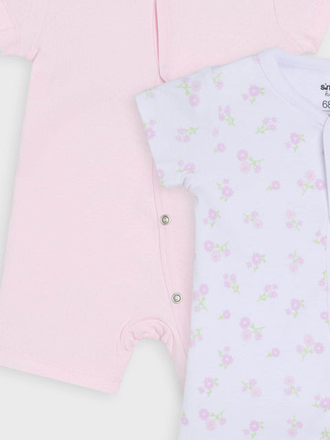 Sinsay Baby Girl's White/Pink Rompers 2-Pack | Sinsay In Lebanon