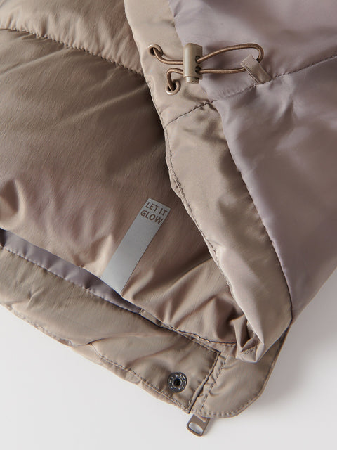 Reserved Girl's Dark Tan Hooded Quilted Jacket | Reserved In Lebanon