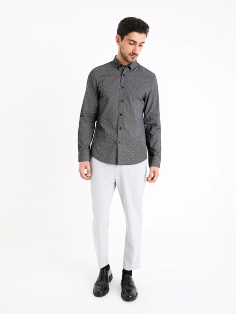 Celio Men's Black Gaop Regular Fit Shirt | Celio In Lebanon