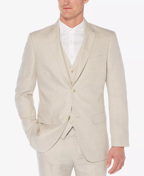 Perry Ellis Men's Beige Herringbone Linen Blazer | Perry Ellis In Lebanon