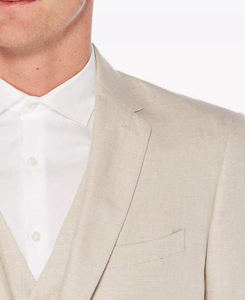 Perry Ellis Men's Beige Herringbone Linen Blazer | Perry Ellis In Lebanon