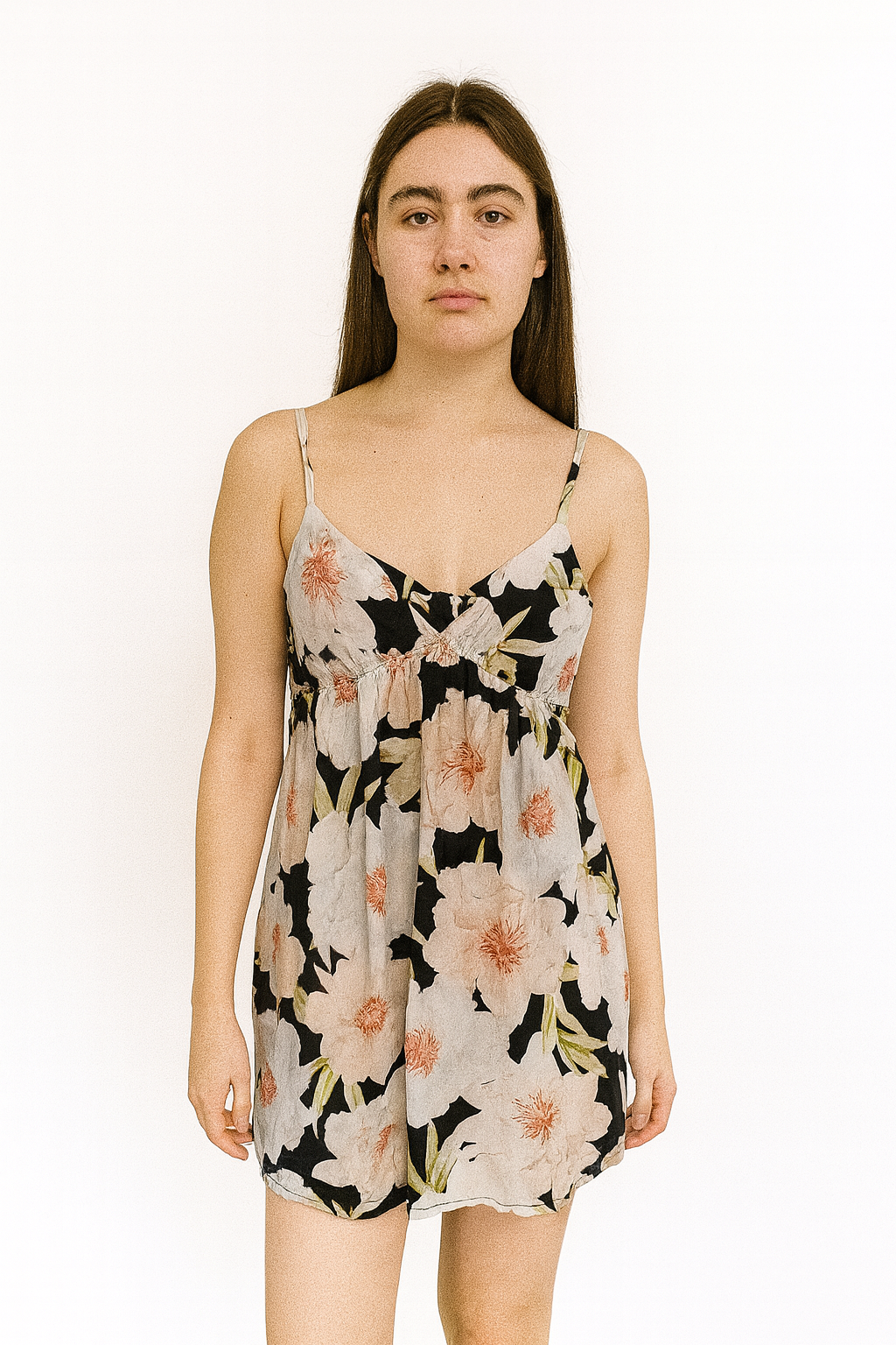 Forever 21 Women's Floral Black Multi Sleeveless Tie Back V-Neck Mini Dress | Forever 21 In Lebanon
