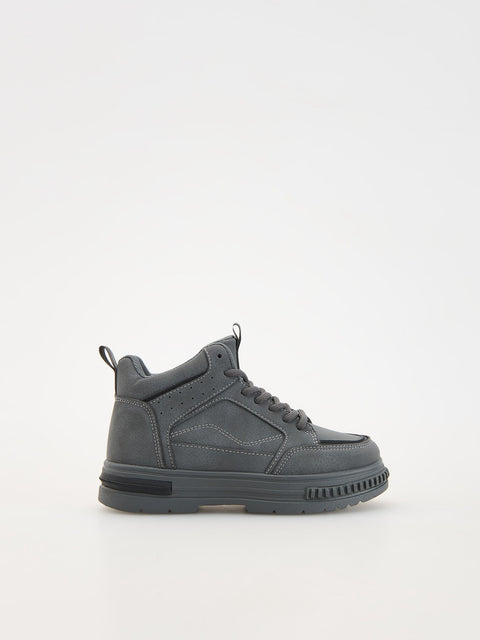 Reserved Boy's Dark Grey High-top Ankle Boots | Reserved In Lebanon