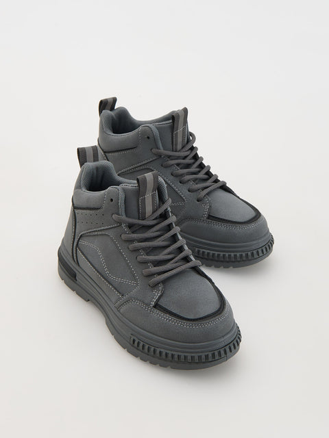 Reserved Boy's Dark Grey High-top Ankle Boots | Reserved In Lebanon