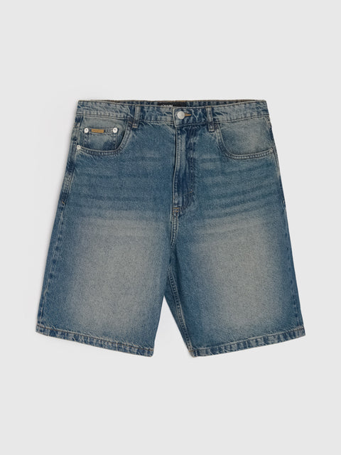 Sinsay Men's Washed Blue Denim Shorts   | Sinsay in Lebanon
