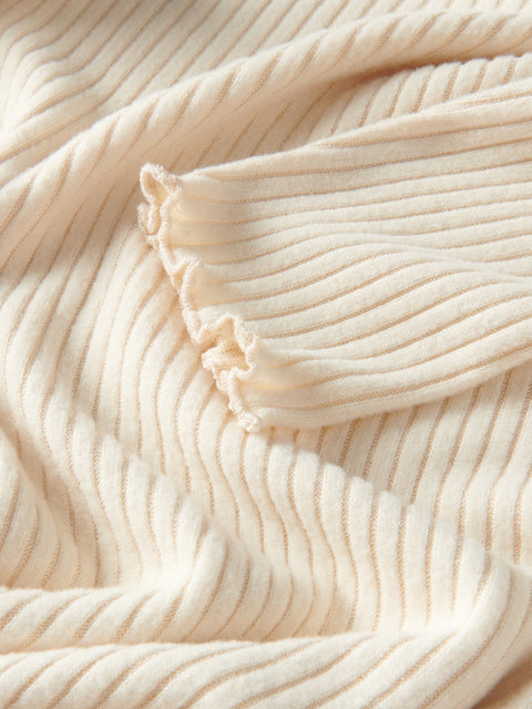 Reserved Girl's Beige Rib Knit Viscose Blend Dress | Reserved In Lebanon