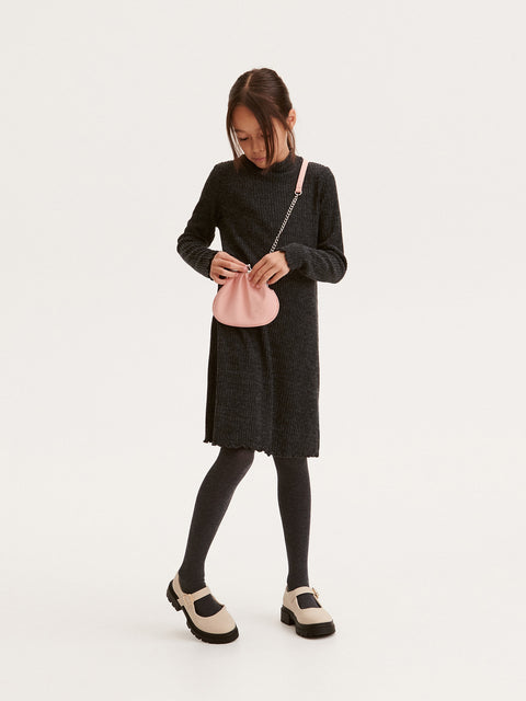 Reserved Girl's Dark Grey Rib Knit Cotton Rich Dress | Reserved In Lebanon
