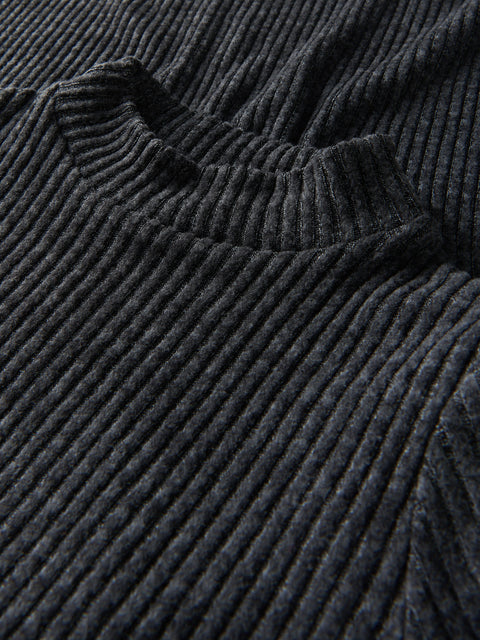 Reserved Girl's Dark Grey Rib Knit Cotton Rich Dress | Reserved In Lebanon