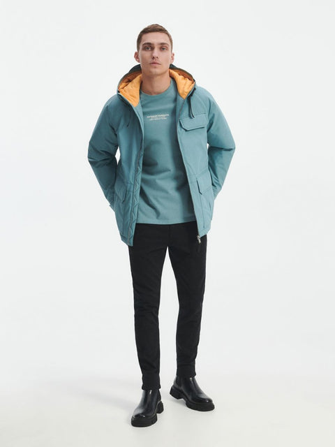 Reserved Men's Turquoise Parka Hooded Jacket | Reserved In Lebanon