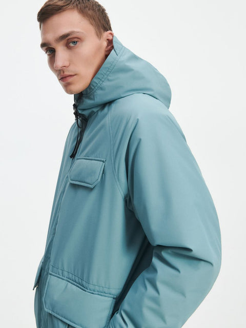 Reserved Men's Turquoise Parka Hooded Jacket | Reserved In Lebanon