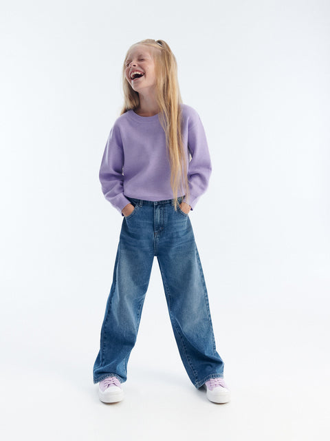 Reserved Girl's Blue High-waisted Wide-leg Jeans | Reserved In Lebanon