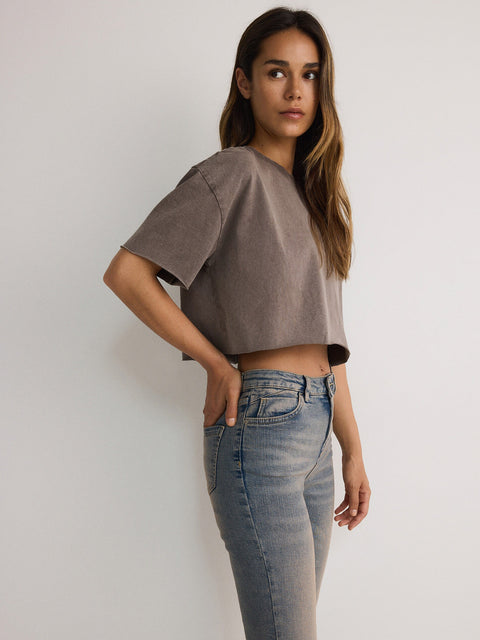 Reserved Women's Faded Blue Slim Fit Mid-Rise Jeans | Reserved In Lebanon