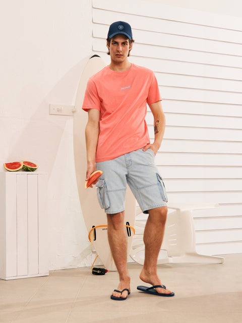 Sinsay Men's Light Blue Loose-Fit Denim Short | Sinsay In Lebanon