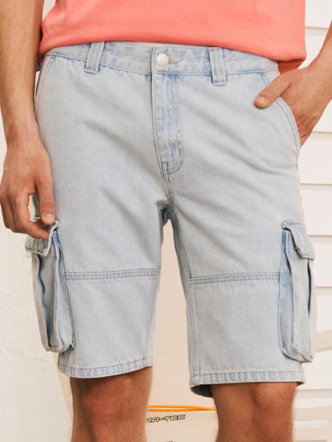 Sinsay Men's Light Blue Loose-Fit Denim Short | Sinsay In Lebanon