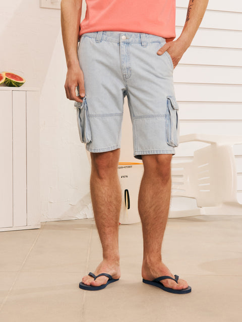 Sinsay Men's Light Blue Loose-Fit Denim Short | Sinsay In Lebanon