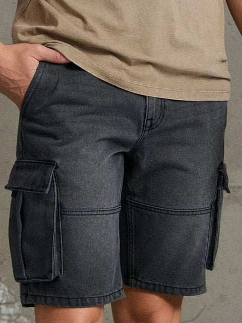 Sinsay Men's Washed Black Jogger Denim Shorts | Sinsay In Lebanon