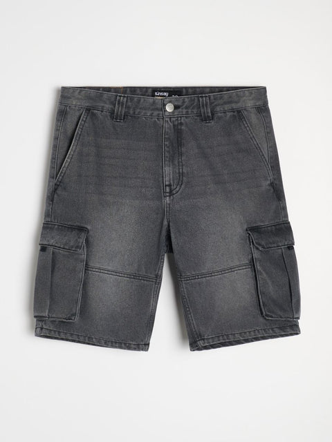 Sinsay Men's Washed Black Jogger Denim Shorts | Sinsay In Lebanon