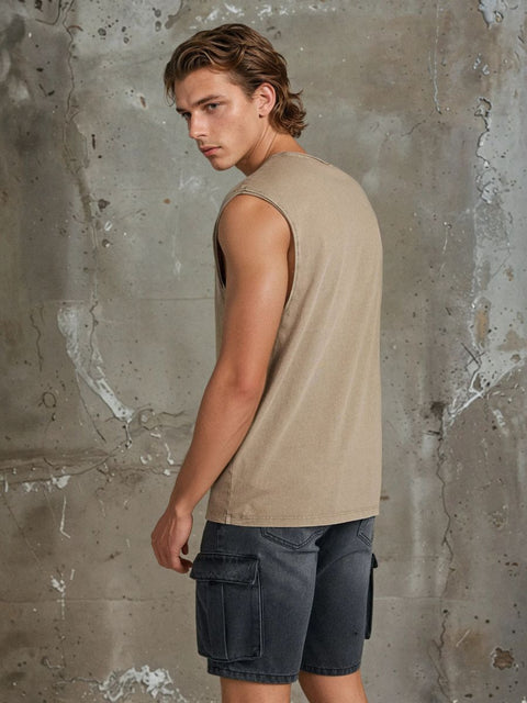 Sinsay Men's Washed Black Jogger Denim Shorts | Sinsay In Lebanon