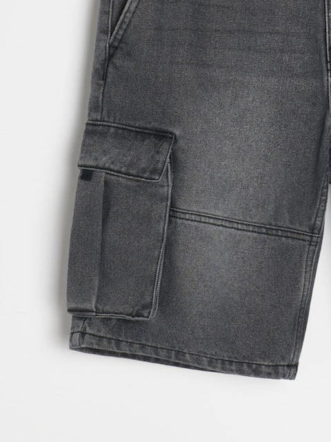 Sinsay Men's Washed Black Jogger Denim Shorts | Sinsay In Lebanon