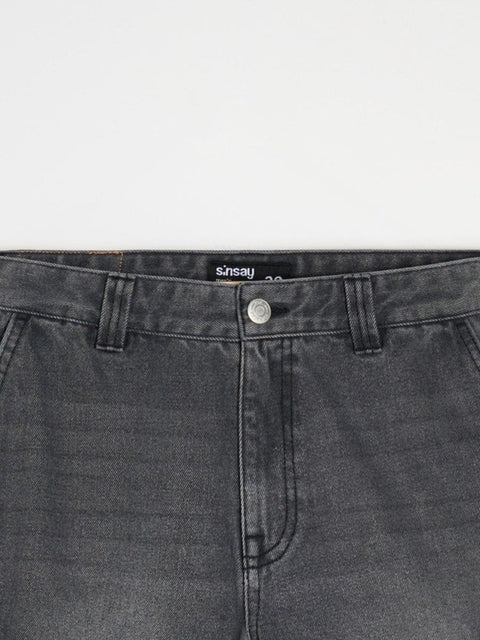 Sinsay Men's Washed Black Jogger Denim Shorts | Sinsay In Lebanon