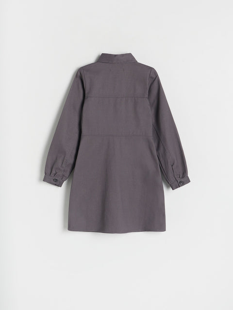 Reserved Girl's Dark Grey Cotton Dress | Reserved In Lebanon