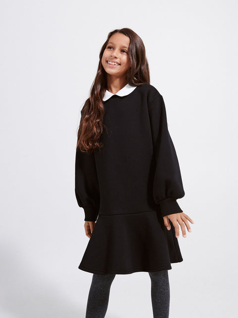 Reserved Girl's Black With White Collar Dress | Reserved In Lebanon