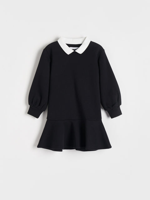 Reserved Girl's Black With White Collar Dress | Reserved In Lebanon