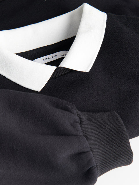 Reserved Girl's Black With White Collar Dress | Reserved In Lebanon