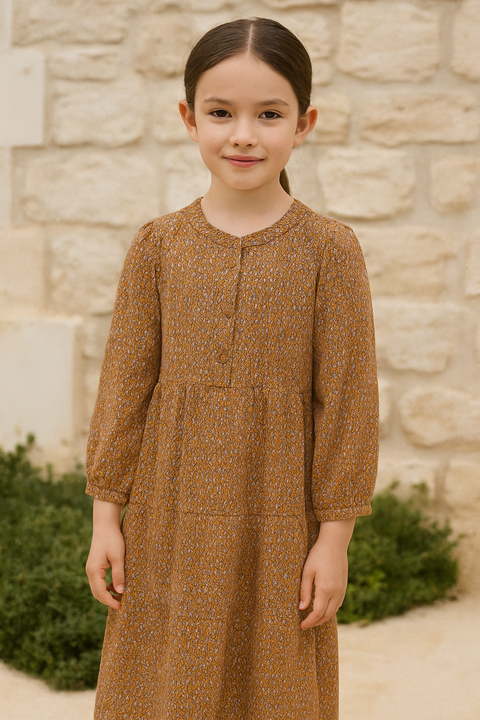 POMPdeLUX Girl's Multicolor Long Sleeve Dress | POMPdeLUX in Lebanon