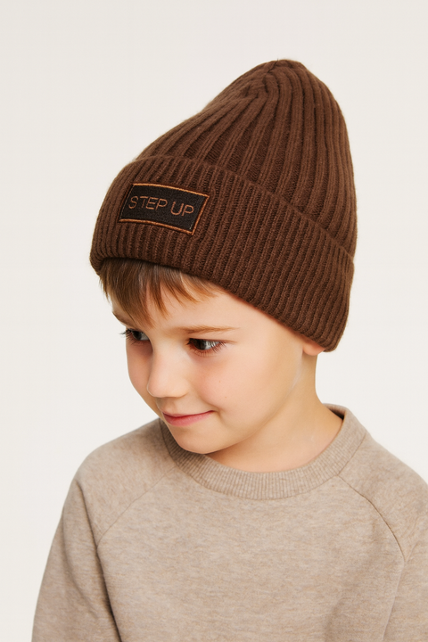 Reserved Boy's Dark Brown Knitted Beanie Hat | Reserved In Lebanon