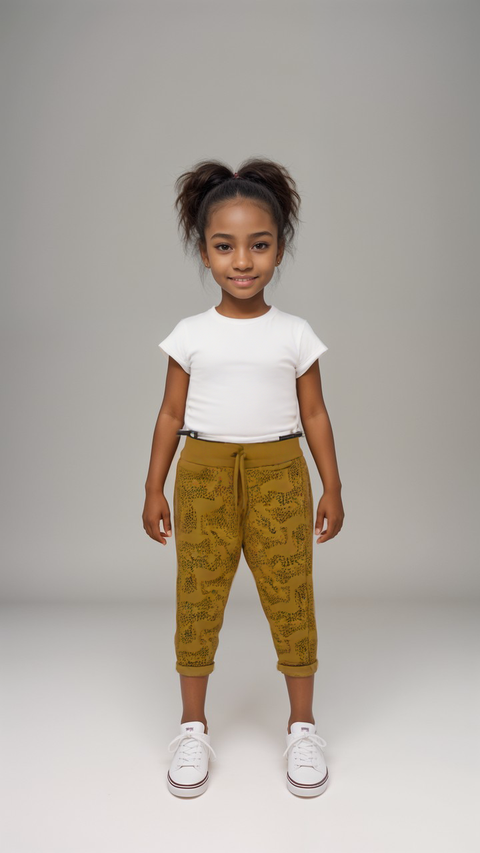 POMPdeLUX Girl's Camel Organic Jersey Sweatpants | POMPdeLUX in Lebanon
