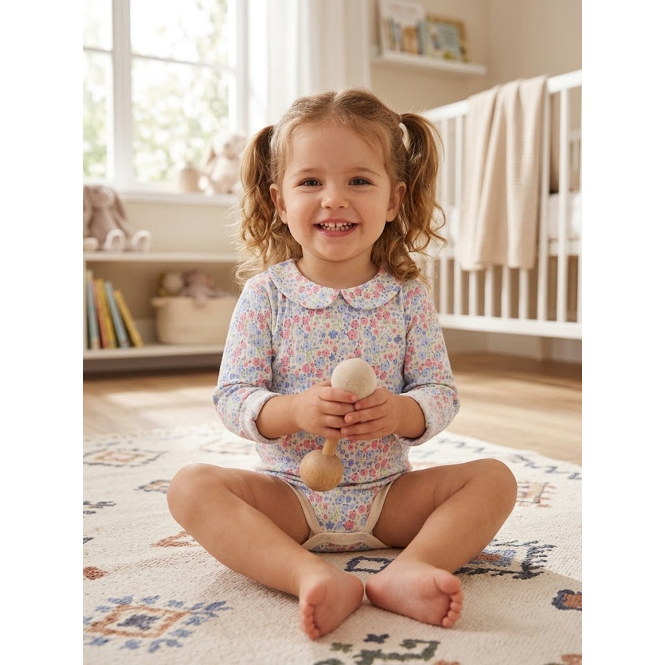 Sinsay Girl's Multicolor Floral Long Sleeve Bodysuit