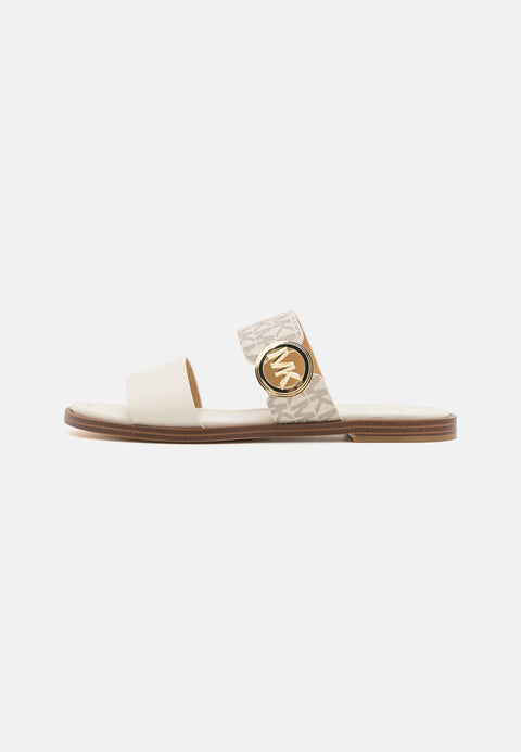 Michael Kors Women's Off White "MMK" Vera Flat Toe-Ring Slip-On Slippers | Michael Kors In Lebanon