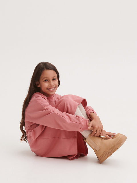Reserved Girl's Powder Pink Cotton Dress | Reserved In Lebanon