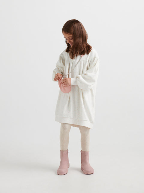 Reserved Girl's Off White Knitted Dress With Stitching | Reserved In Lebanon