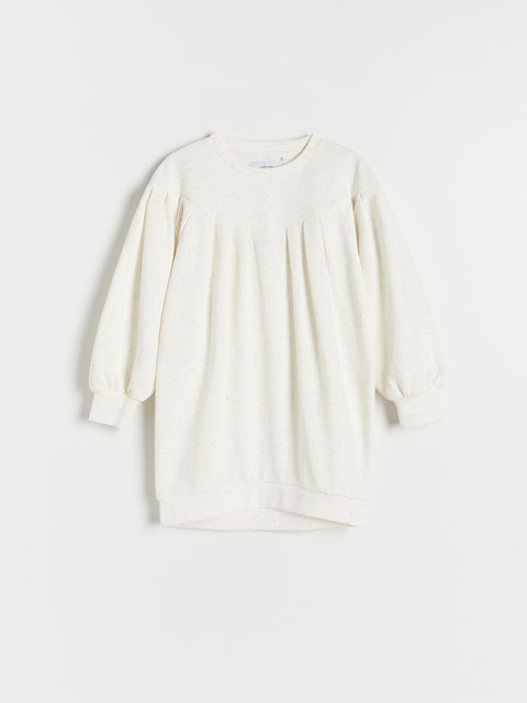 White long-sleeve shirt on a light gray background