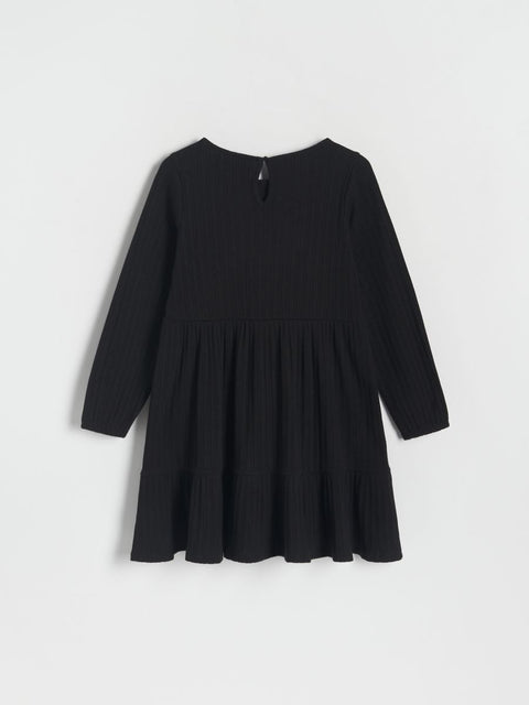 Sinsay Girl's Black Long Sleeve Ruffle Dress |Sinsay In Lebanon