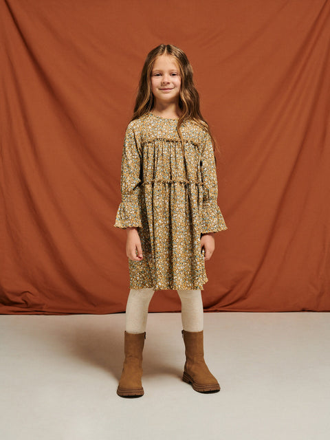 Reserved Girl's Tan Floral Dress | Reserved In Lebanon