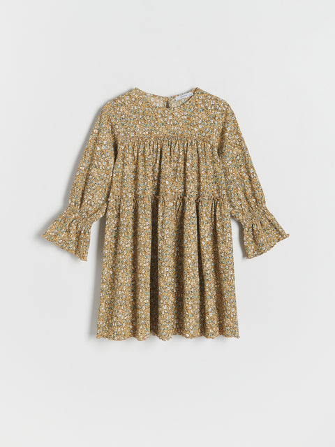 Reserved Girl's Tan Floral Dress | Reserved In Lebanon