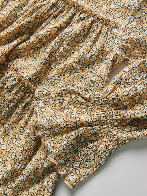 Reserved Girl's Tan Floral Dress | Reserved In Lebanon