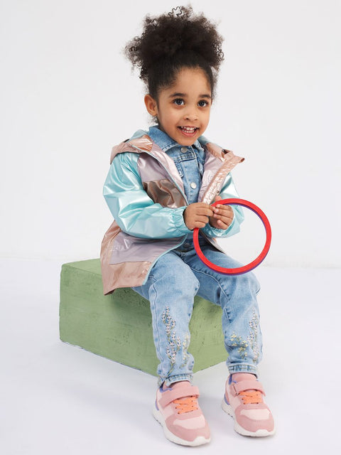 Reserved Baby Girl's Multicolor Nylon Hooded Jacket |Reserved In Lebanon