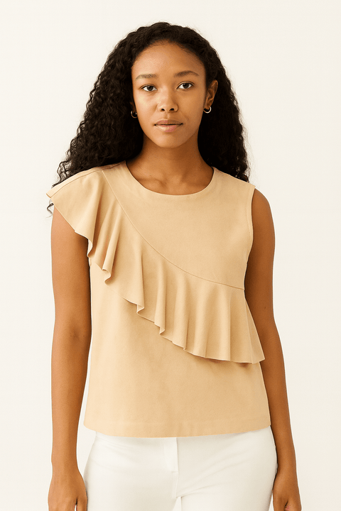 Mango Women's Beige Sleeveless Top| Mango in Lebanon