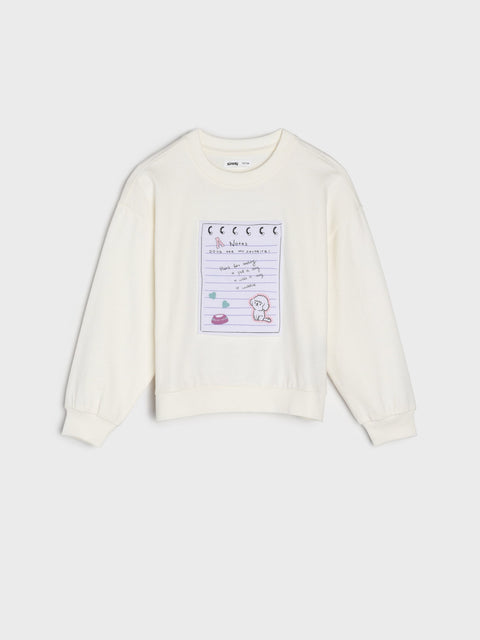 Sinsay Girl's Multicolor Casual Set Of White Sweatshirt & Navy Trousers | Sinsay In Lebanon