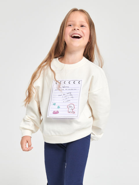 Sinsay Girl's Multicolor Casual Set Of White Sweatshirt & Navy Trousers | Sinsay In Lebanon