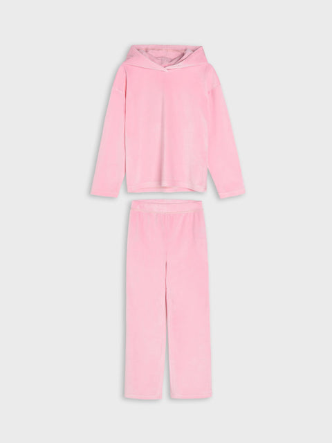 Sinsay Baby Girl's Pastel Pink Velvet Pajama Set | Sinsay In Lebanon