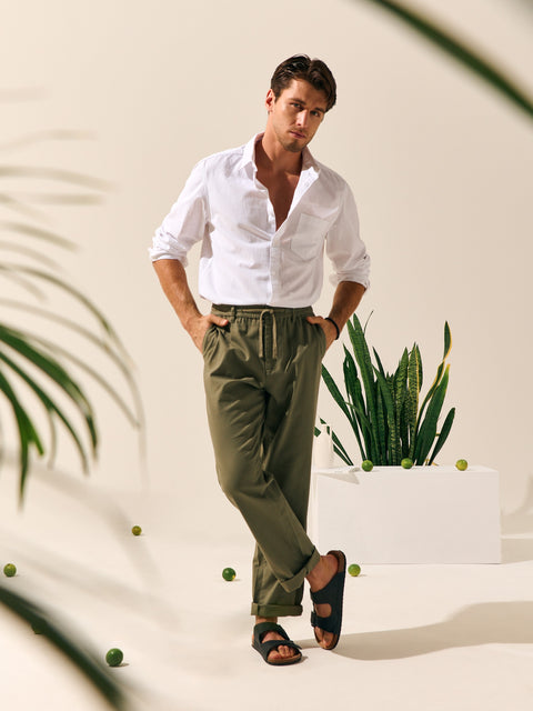 Sinsay Men's White Regular Fit Cotton Long Sleeve Shirt|Sinsay In Lebanon
