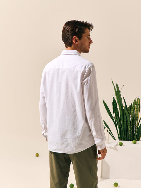 Sinsay Men's White Regular Fit Cotton Long Sleeve Shirt|Sinsay In Lebanon